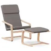 vidaXL Fauteuil relax avec pouf Taupe Tissu