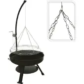 Ambiance Cheminée d'extérieur Vaggan avec grille, métal, 60 x 127 cm, noir/argent