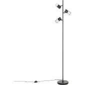 QAZQA Lampadaire industriel noir 3 lumières - Jim