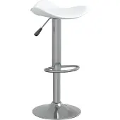 vidaXL Tabouret De Bar Blanc Acier Chromé Et Cuir Artificiel