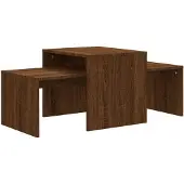 vidaXL Ensemble de tables basses brun imitation chêne 100x48x40 cm bois composite