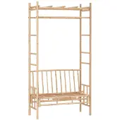 vidaXL Banc de jardin avec pergola 116 cm bambou