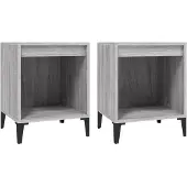vidaXL Tables de chevet 2 pcs Sonoma gris 40x35x50 cm