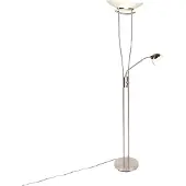 QAZQA Lampadaire moderne en acier avec LED et variateur - Lexus