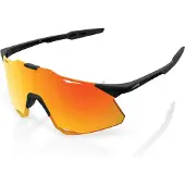 100% Lunettes de soleil sans monture 100 % HYPERCRAFT Sport Performance (noir mat lentille miroir multicouche rouge HiPER)