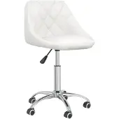 vidaXL Chaise de bureau Pivotante Blanc Similicuir