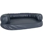 vidaXL Lit pour chien Ergonomique Mousse Bleu foncé 88x65cm Similicuir