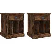 vidaXL Tables de chevet 2 pcs chêne fumé 43x36x50 cm
