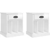vidaXL Tables de chevet 2 pcs blanc brillant 43x36x50 cm