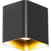QAZQA Applique murale moderne noire avec LED IP54 carrée - Evi