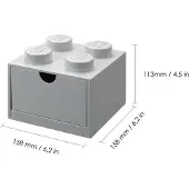 LEGO Brique 4 tenons avec tiroir - gris
