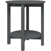 vidaXL -table de salon-Ø-55x60-cm-pin massif-gris
