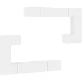 vidaXL Meuble TV mural blanc en bois composite