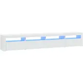 vidaXL Armoire TV avec lampes LED blanc 240x35x40 cm