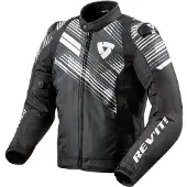 REV'IT! Veste textile pour moto Revit Apex TL, noir/blanc, S