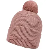 Buff Knitted Beanie Rose