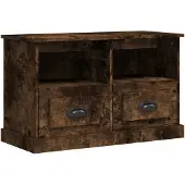 vidaXL Armoire TV chêne fumé 80x35x50 cm bois composite
