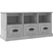vidaXL Armoire TV gris béton 100x35x50 cm Bois composite