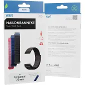 Wave nailonranneke, Ã¤ly- ja urheilukelloille, tummansininen (22 mm, Nylon), Sangles de montre, Bleu
