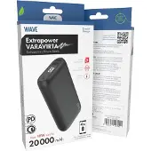 Wave Extrapower -varavirtal??hde, 20, musta (20000 mAh, 74 Wh), Chargeur de secours, Noir