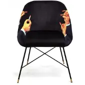 Seletti Chaise capitonnée Lipsticks noir
