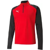 Puma Sweat-shirt Teamliga à fermeture éclair 1/4 pour homme, maillot d'entraînement éco-responsable avec technologie dryCELL, coloris rouge 657236 01