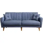 Hannah Home , Aqua- UNQ1314, Bleu foncé, Canapés-lits, Cadre : Bois Hornbeam / Métal