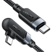 Acefast Abgewinkeltes Usb Type C - Câble Usb Type C 2 M, 100 W (20 V/5 A) Schwarz (C5-03 Schwarz)