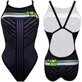 Turbo Revolution Lines Swimsuit Noir M Femme