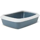 Nobby Bac à litière Savic avec rebord "Iriz" bleu pierre 50 x 36,5 x 11,5 cm
