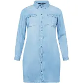 Vero moda Sila Mix Long Sleeve Dress Bleu 46 Femme