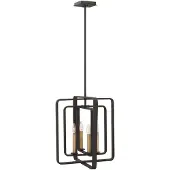 Elstead Lighting Suspension Quentin marron 4xE14x60W en métal, dimensions : 133,6 x 43,2 x 43,2 cm, IP20,
