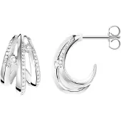 Thomas Sabo Boucles d'oreilles Vague avec pierres blanches, (Argent sterling 925)