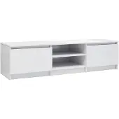 vidaXL Armoire TV blanc brillant 140x40x35,5 cm Bois composite