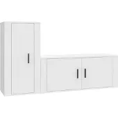 vidaXL Ensemble de 2 armoires TV blanc en bois composite