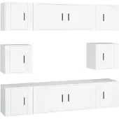 vidaXL Ensemble de 8 meubles TV blanc en bois composite