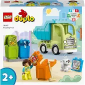 LEGO 10987 DUPLO Town Recycling Truck, jouet de triage des couleurs pour les tout-petits, camion poubelle pour les tout-petits, blocs et véhicules éducatifs pour les enfants de 2 ans