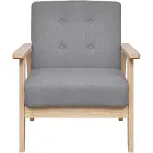 vidaXL Fauteuil Gris Clair Tissu