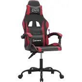 vidaXL Chaise de jeu Noir et rouge bordeaux Similicuir