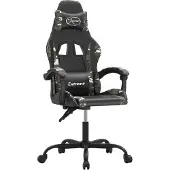 vidaXL Chaise de jeu Noir et camouflage Similicuir