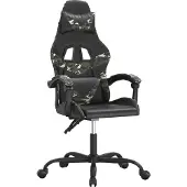 vidaXL Chaise de jeu Noir et camouflage Similicuir