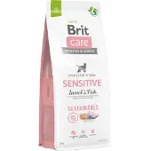 Brit Care Sustainable Sensitive Insect &amp; Fish - sans céréales, insectes et poissons pour chiens à la peau et au pelage sensibles - 12kg