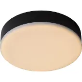 Lucide Plafonnier LED rond CERES noir et blanc 30 W, blanc chaud, 2481 lm, acrylique, dimensions : 5 x 21,5 x 21,5 cm, IP66,