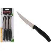 Quttin Set avec 6 couteaux à steak à lame de base 11 cm argent Argent Taille unique