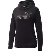 Puma Femmes, Pull-over, Sweat à capuche en velours ESS, Noir, (M)
