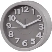 Hama Réveil Retro, rond Taupe, silencieux 186324