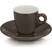 kela Tasse à espresso avec soucoupe set de 4 pcs Mattia chocolat KL-12755