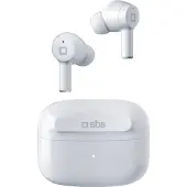 SBS Twin Ice - Ecouteurs TWS avec réduction active du bruit (ANC, 5 h, Sans fil), Écouteurs, Blanc