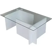Skye Decor , Escape - White, tables basses, blanc, verre, 105 x 40 x 65 cm