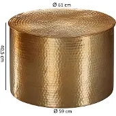 Wohnling Table basse RAHI 61 x 40,5 x 61 cm aluminium or